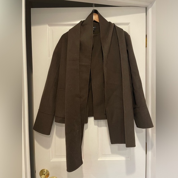 Express Wool-Blend Scarf Collar Coat in Espresso - Picture 7 of 9